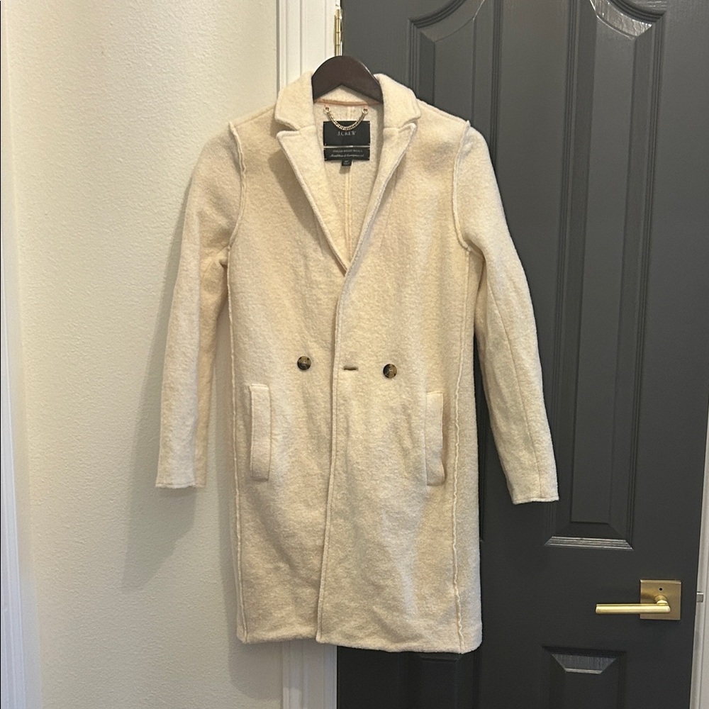 J. Crew Women's Cream Double-Breasted Pea Coat